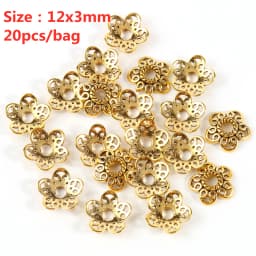 Metal Gold Color Hollow Flower Bead Caps Star Filigree Loose Spacer Caps for Earrings Bracelet Diy Jewelry Making Supplies