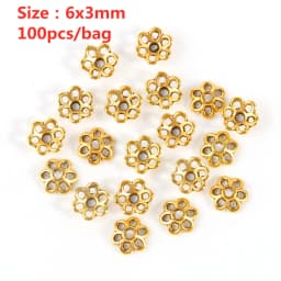 Metal Gold Color Hollow Flower Bead Caps Star Filigree Loose Spacer Caps for Earrings Bracelet Diy Jewelry Making Supplies