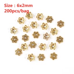 Metal Gold Color Hollow Flower Bead Caps Star Filigree Loose Spacer Caps for Earrings Bracelet Diy Jewelry Making Supplies