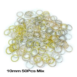 10mm 50Pcs Gold Silver Mix Color Hair Rings Dreadlock Beads Cuffs Opening Rings For Hair Accessories Styling Braider For Kids
