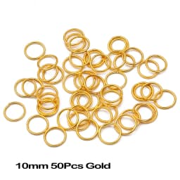 10mm 50Pcs Gold Silver Mix Color Hair Rings Dreadlock Beads Cuffs Opening Rings For Hair Accessories Styling Braider For Kids