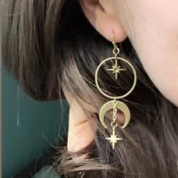 New Boho Celestial Moon and Star Drop Earrings for Women Fashion Jewelry Gold Color Moon Star Party Dangle Earring Accessories