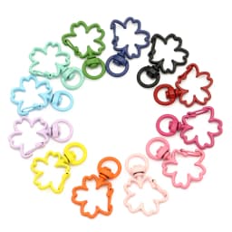 10pcs/lot Lovely Candy Colors Sakura Shape Lobster Keychain Lobster Clasp Hooks Key Circle for Key Ring Clasp DIY Making