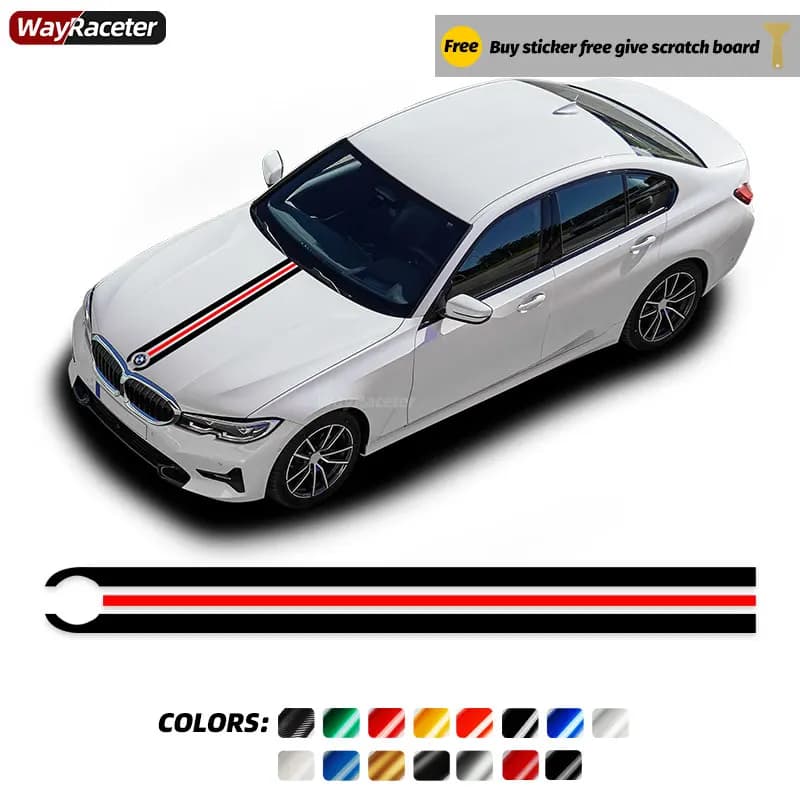 Car Hood Decal Bonnet Stripe Line Sticker For BMW F40 F20 F30 F10 G30 F36 F32 E60 E90 E92 E70 E87 M2 M3 M4 M5 M6 X1 X2 X3 X4 X5