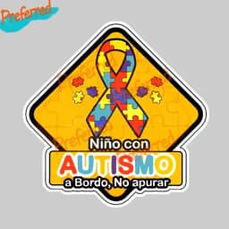 Spanish Letrero Auto Autismo Child on The Boat Baby in The Car Decal Laptop Helmet Trunk Wall Vinyl Car Sticker