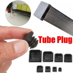 10pc Black Plastic Steel Square Pipe Plug Furniture Accessory Leg Plug Anti Slip Feet Protector Pad Plastic Square Tube Cap Plug