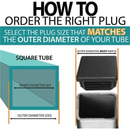 10pc Black Plastic Steel Square Pipe Plug Furniture Accessory Leg Plug Anti Slip Feet Protector Pad Plastic Square Tube Cap Plug
