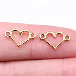 WYSIWYG 40pcs 15x9mm Antique Silver Color Hollow Heart Connector Charms For Jewelry Making DIY Jewelry Findings