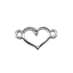WYSIWYG 40pcs 15x9mm Antique Silver Color Hollow Heart Connector Charms For Jewelry Making DIY Jewelry Findings