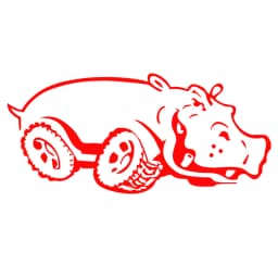 CK20398# 25x12cm Hippo on Wheels Die-cut Vinyl Decal Car Sticker Waterproof Auto Decors on Car Body Bumper Rear Window