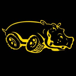 CK20398# 25x12cm Hippo on Wheels Die-cut Vinyl Decal Car Sticker Waterproof Auto Decors on Car Body Bumper Rear Window