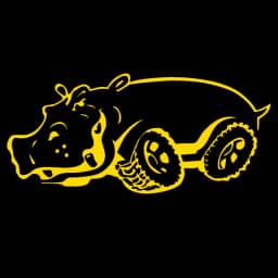 CK20398# 25x12cm Hippo on Wheels Die-cut Vinyl Decal Car Sticker Waterproof Auto Decors on Car Body Bumper Rear Window