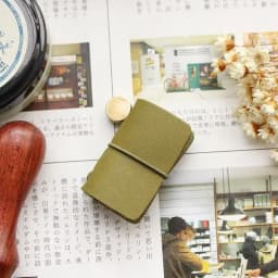 Fromthenon Vintage Pen Holder Clip For Travelers Notebook Mini Retro Notebook Diary Olive Green Leather Planner
