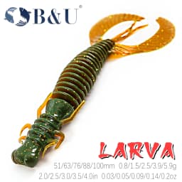 B&U Larva Soft Fishing Lures Artificial Lures Silicone Wobblers For Pike Swimbait Jigging Plastic Baits Worm