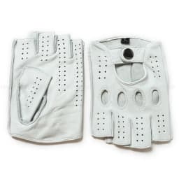 Men Motobiker Gloves Male Semi Finger Unlined Chic White Solid Color Fitness Guantes Curve Line Riding Gym Luva De Couro