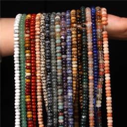 High Quality Natural Stone Bead Rondelle Shape Loose Spacer Abacus Quartz Beads For Handmade Jewelry Bracelet Necklace DIY