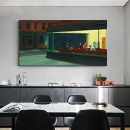 Nighthawks by Edward Hopper Famous Paintings On the Wall Art Posters And Prints Canvas Pictures Wall Decor for Living Room Decor