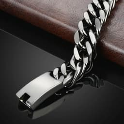 Hip-Hop Cuban Chain Double Button Bracelet Men's Alloy Atmospheric Bracelets Personality Thicker Version Bracelet 2021 Jewelry