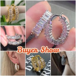 Huitan High-quality Silver Color/Gold Color Earrings Women Wedding Party Hoop Earring Versatile Luxury Cubic Zirconia Jewelry