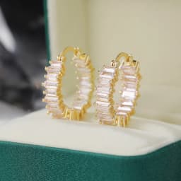 Huitan High-quality Silver Color/Gold Color Earrings Women Wedding Party Hoop Earring Versatile Luxury Cubic Zirconia Jewelry
