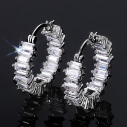 Huitan High-quality Silver Color/Gold Color Earrings Women Wedding Party Hoop Earring Versatile Luxury Cubic Zirconia Jewelry