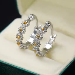 New Arrival Female Earrings Silver Needle Stackable Daisy Zircon Crystal Earrings For Women Jewelry Wholesale Pendientes