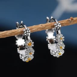 New Arrival Female Earrings Silver Needle Stackable Daisy Zircon Crystal Earrings For Women Jewelry Wholesale Pendientes
