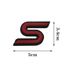 3D Metal S Front Grille Chrome Emblem Badge Car Stickers Decals for Ford Focus Fiesta Ecosport Kuga Mondeo Everest Car Styling