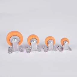 1pc 1/1.25/1.5/2 Inch Furniture Casters Wheels Orange Swivel Castor Trolley Rubber MPA Castors