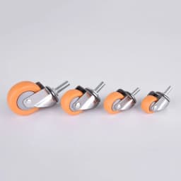 1pc 1/1.25/1.5/2 Inch Furniture Casters Wheels Orange Swivel Castor Trolley Rubber MPA Castors