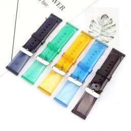 20mm 22mm Transparent PVC Strap Colorful Men Women Replacement Band for Samsung Active2 40mm 44mm Huawei Watch GT 2 Amazfit GTS