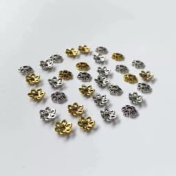 6x2mm Beads Cap Antique Gold Tibetan Silver Color Flower Bead End Caps for Jewelry Making Supplies DIY Bracelet Accessories