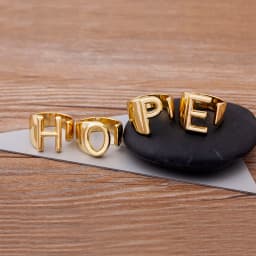 Trendy Hollow A-Z Letter Gold Color Adjustable Opening Ring Initials Name Alphabet Female Chunky Wide Party Wedding Jewelry