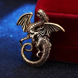New Vintage Wing Dragon Brooch Pin Metal Animal Collar Pins Casual Party Brooches Gifts for Women and Men Jewelry Accessories