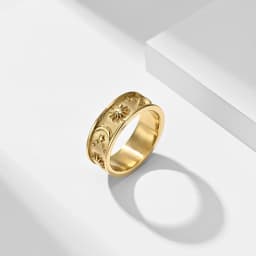 Men Rings Star Moon Sun Design Stainless Steel Rose Gold Silver Color wholesale Large US size 6 7 8 9 10 11 12 13