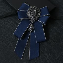 Retro Handmade Ribbon Bow Tie Brooch Rhinestones Crystal Necktie Men's Suit Shirt Collar Pin Luxulry Webbing Jewelry Accessories