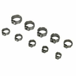 25pcs Hose Clamps Single Ear Stepless 5.8-23.5mm 304 Stainless Steel Hose Clamps Cinch Clamp Rings for Sealing Kinds of Hose