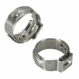 25pcs Hose Clamps Single Ear Stepless 5.8-23.5mm 304 Stainless Steel Hose Clamps Cinch Clamp Rings for Sealing Kinds of Hose