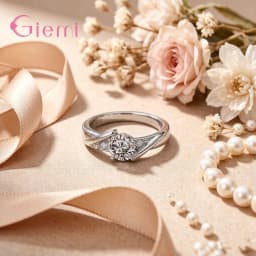 100% Real 925 Sterling Silver Finger Ring Stackable Cubic Zirconia Party Ring For Women Girl Engagement Wedding Jewelry Gift