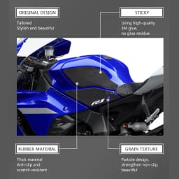 For Yamaha YZF R1 R1M YZFR1 2020 - 2021 Motorcycle Non-slip Side Fuel Tank Stickers Waterproof Pad Rubber Sticker Tank Pad