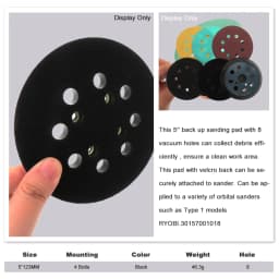 5 Inch 8 Holes Replacement Sanding Pads 5" Universal Hook and Loop Sander Pad Orbital Backing Plates for Ryobi 030157001018