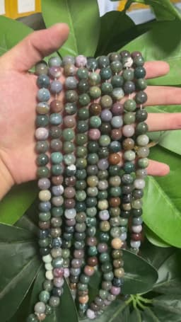 4/6/8/10/12/14mm Natural Stone Beads Green Indian Agates Round Loose Beads 15" Inch for Diy Jewelry Making Bracelet Accessories