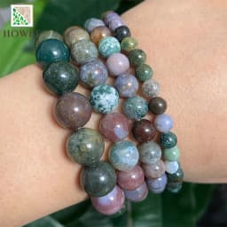 4/6/8/10/12/14mm Natural Stone Beads Green Indian Agates Round Loose Beads 15" Inch for Diy Jewelry Making Bracelet Accessories