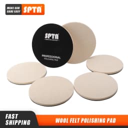 SPTA 1PC 1/2/3/4/5/6/7 Inch Wool Felt Glass Polishing Pad for RO/DA/GA Polisher Fast Cutting Gloss Buffing