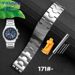 Fine steel watchband double convex mouth for Swatch watch YCS Yas YGS iron men's and women's steel watch strap 19 mm wristband