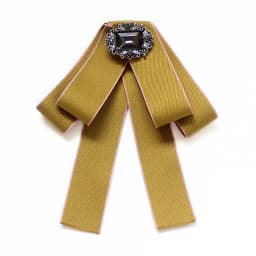 Korean Ribbon Pearl Bow Tie Brooches for Women Crystal Rhinestone Necktie Pins Men's Suit Shirt Collor Clothing Accessories
