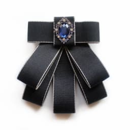 Korean Ribbon Pearl Bow Tie Brooches for Women Crystal Rhinestone Necktie Pins Men's Suit Shirt Collor Clothing Accessories