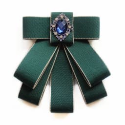 Korean Ribbon Pearl Bow Tie Brooches for Women Crystal Rhinestone Necktie Pins Men's Suit Shirt Collor Clothing Accessories