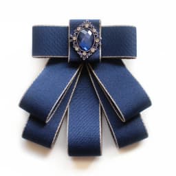 Korean Ribbon Pearl Bow Tie Brooches for Women Crystal Rhinestone Necktie Pins Men's Suit Shirt Collor Clothing Accessories