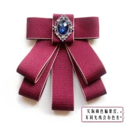 Korean Ribbon Pearl Bow Tie Brooches for Women Crystal Rhinestone Necktie Pins Men's Suit Shirt Collor Clothing Accessories